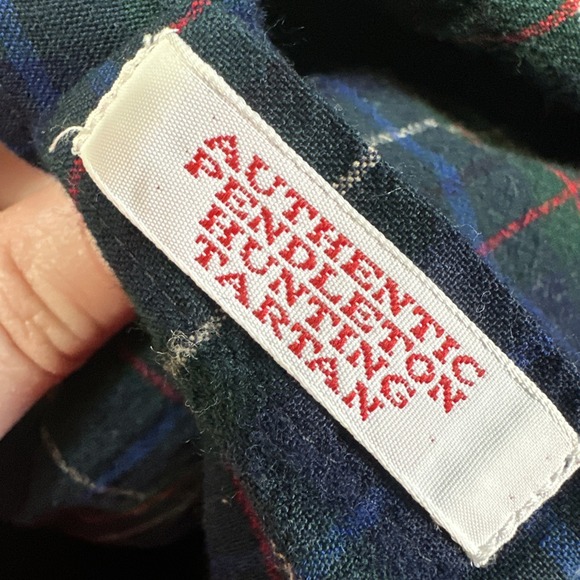 Pendleton Plaid 100% Wool Green Blue Tartan Hunting Board Shirt Mens Med 29685 - Picture 9 of 9